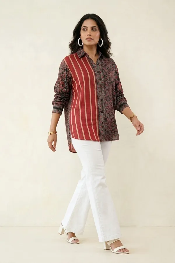 Boho_Ajrakh_Stripe_&_Print_Shirt