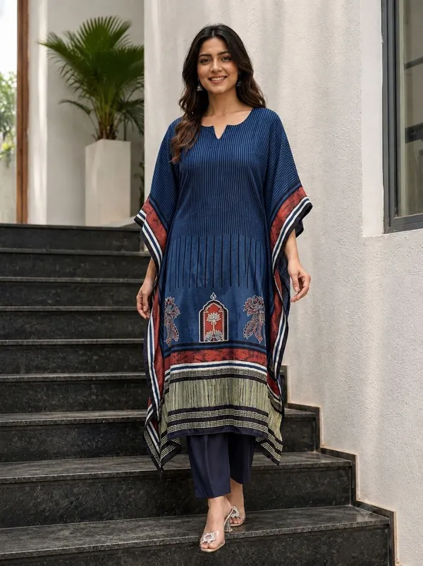 Midnight_Blue_Printed_Kaftan_Kurta