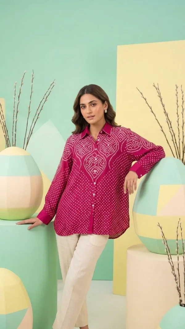 Fuchsia_Medallion_Bandhani_Crepe_Shirt