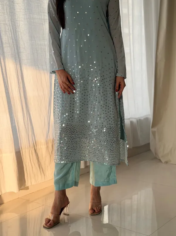 Seafoam_Green_Georgette_Kurti_Set"