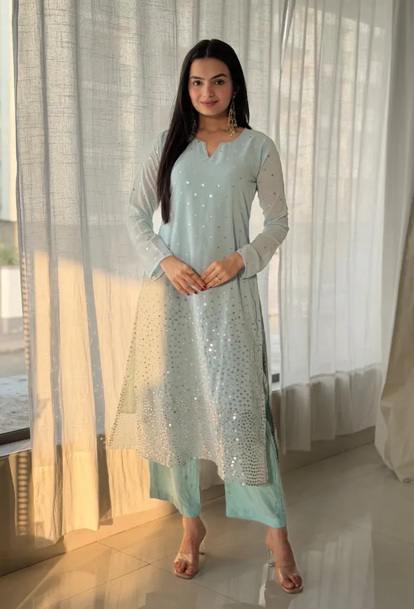 Seafoam_Green_Georgette_Kurti_Set"