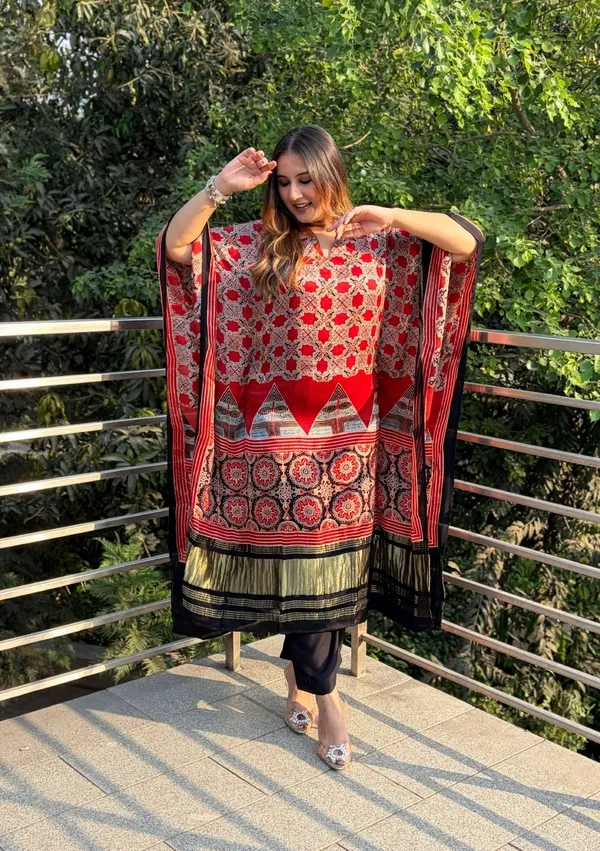 Crimson_Heritage_Ajrakh_Kaftan_in_Modal__Gajji