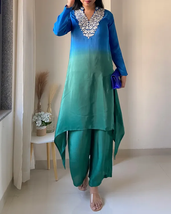 Ombre_Calm_kurta_set