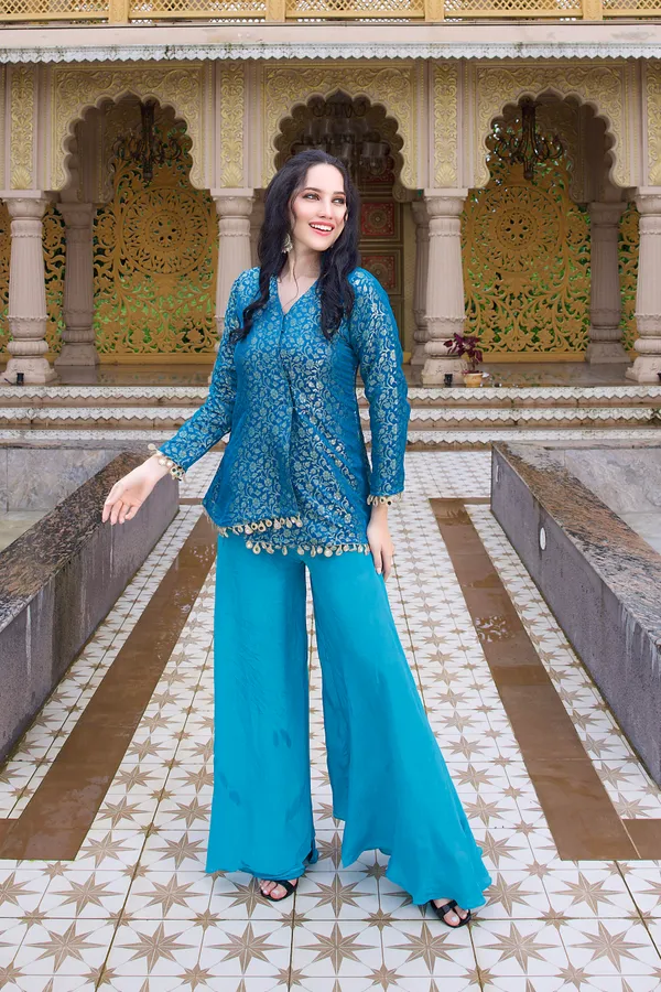 Turquoise_Brocade_Ethnic_Set