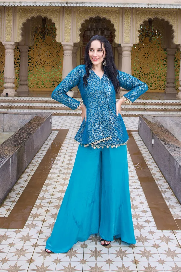 Turquoise_Brocade_Ethnic_Set