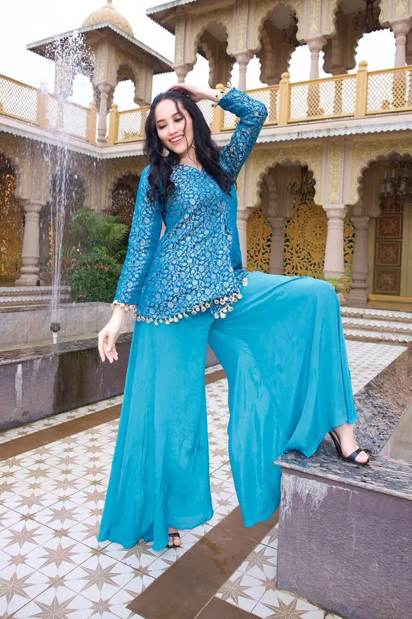 Turquoise_Brocade_Ethnic_Set
