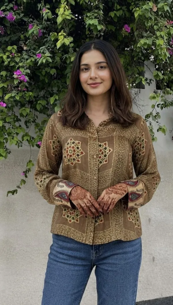 Olive_Geometric_Fusion_Shirt