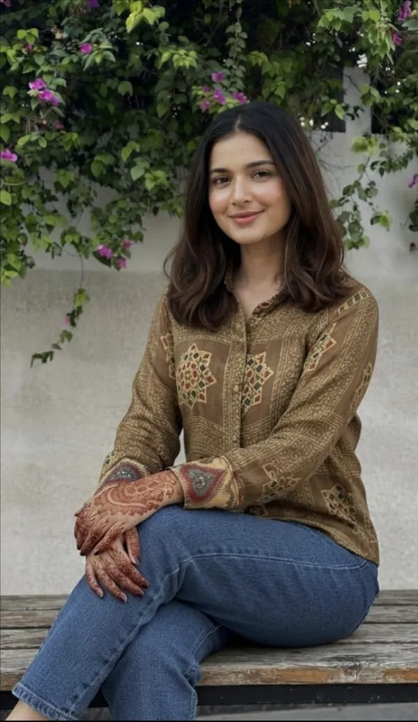 Olive_Geometric_Fusion_Shirt