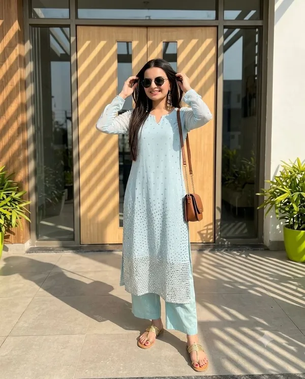 Seafoam_Green_Georgette_Kurti_Set"