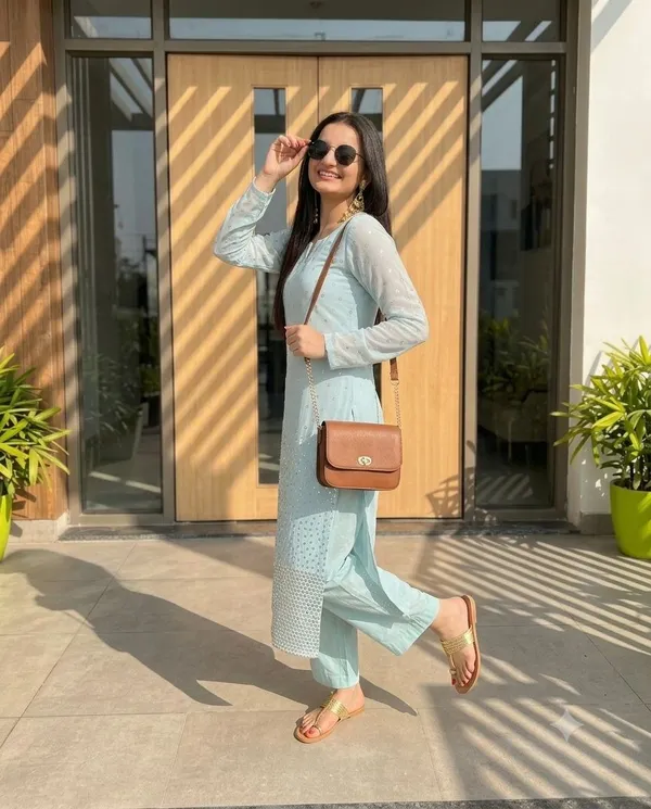 Seafoam_Green_Georgette_Kurti_Set"