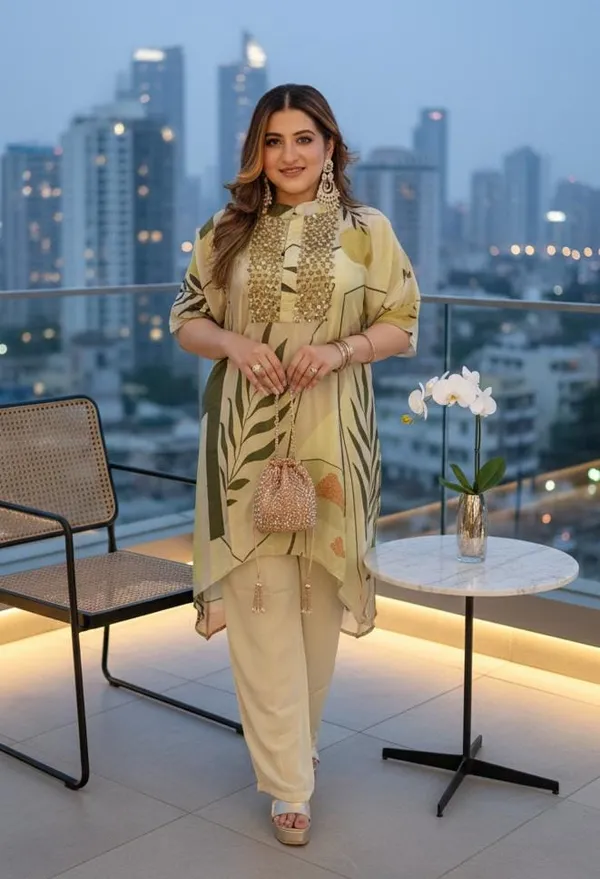 Leafy Glow Kurta Set.