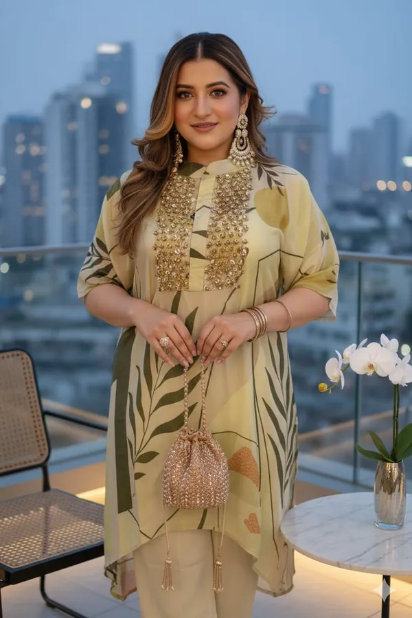 Leafy Glow Kurta Set.