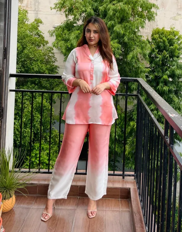 PEACH_AND_WHITE_CO-ORD_SET_for_Women
