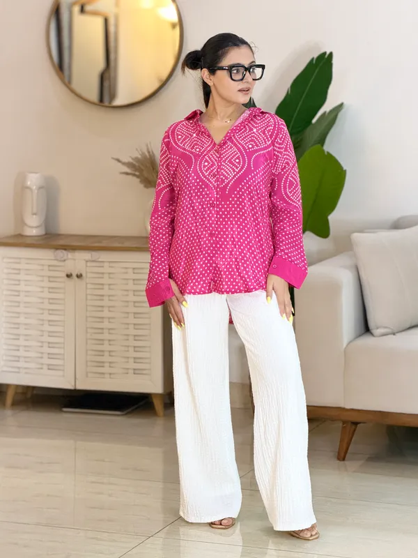 Fuchsia_Medallion_Bandhani_Crepe_Shirt