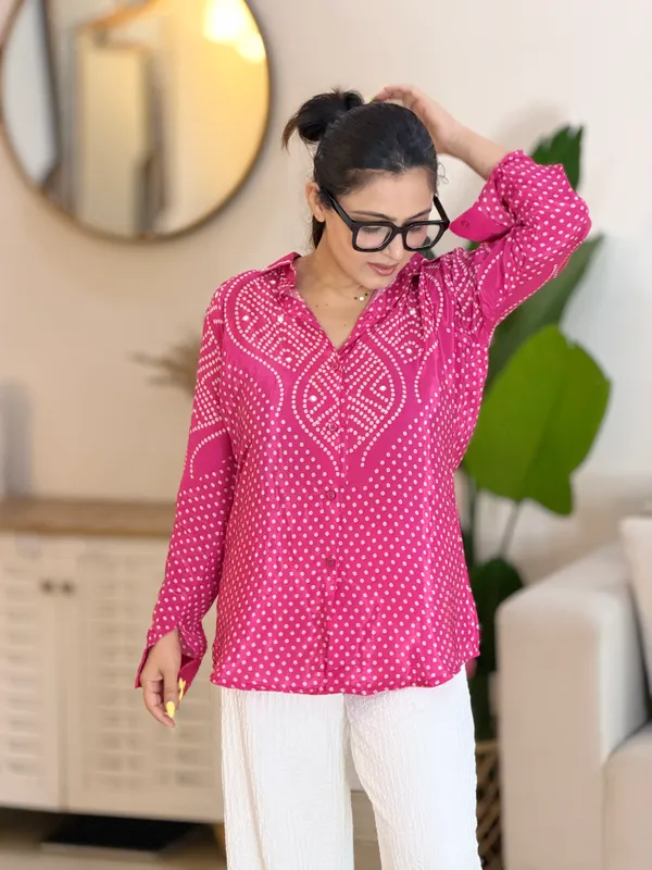 Fuchsia_Medallion_Bandhani_Crepe_Shirt