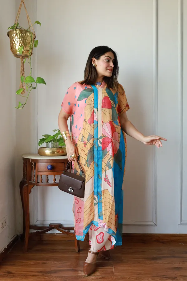 Abstract_Floral_Printed_Kaftan_Set
