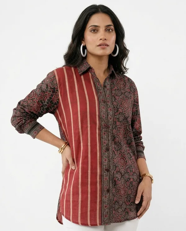 Boho_Ajrakh_Stripe_&_Print_Shirt