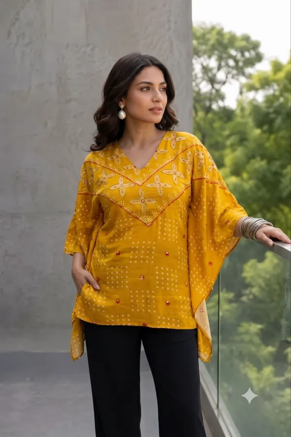 Mustard_Floral_Motif_Statement_Kaftan