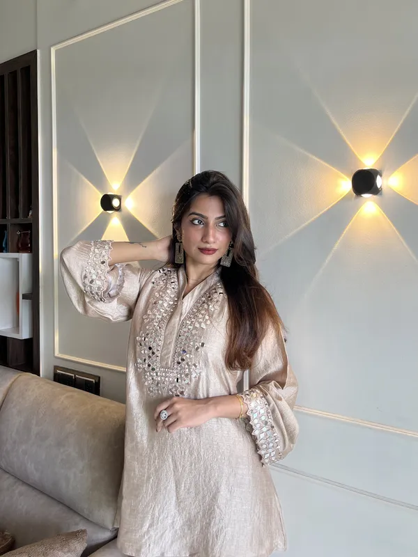 A_coordinated_Short_Kurti_and_Trouser_set