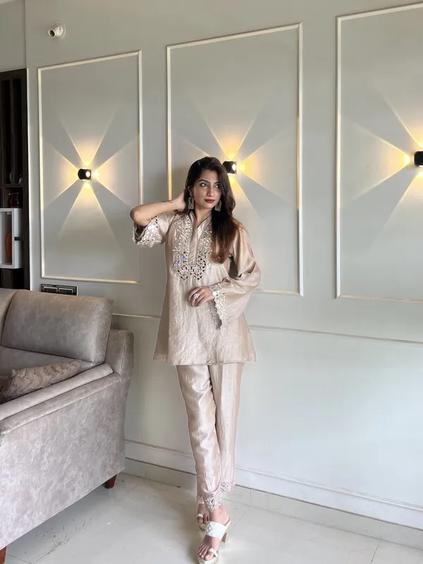 A_coordinated_Short_Kurti_and_Trouser_set