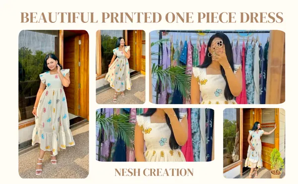 White_Butterrfly_Print_Poly_Rayon_Frock__For_Women
