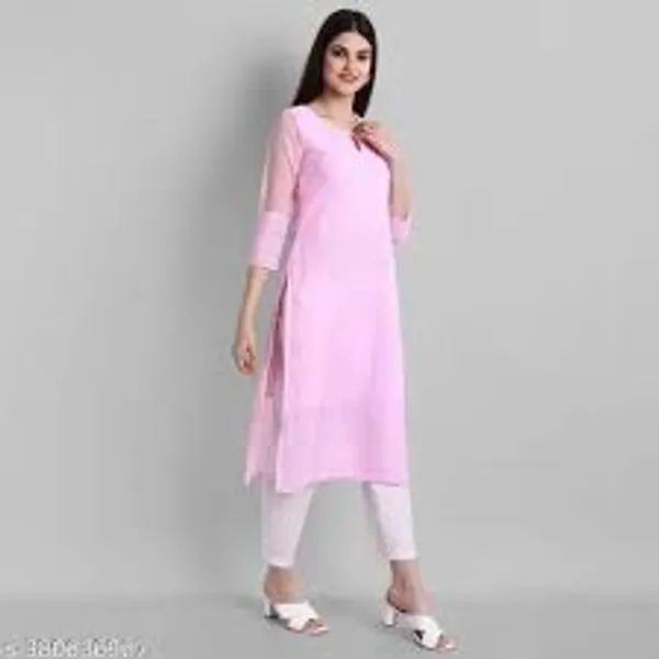 Pink_Embroidered_Georgette_Straight_Kurti_For_Women