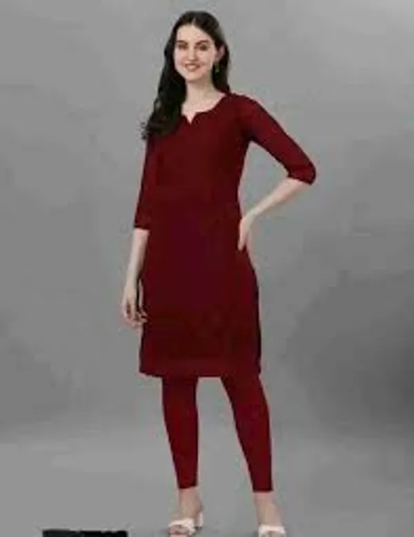 Maroon__Embroidered_Georgette_Straight_Kurti_For_Women