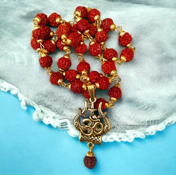 Gold_Plated_7_Mukhi_Trishul_Rudraksha_Mala_With_Pendant_For_Men_&_Women