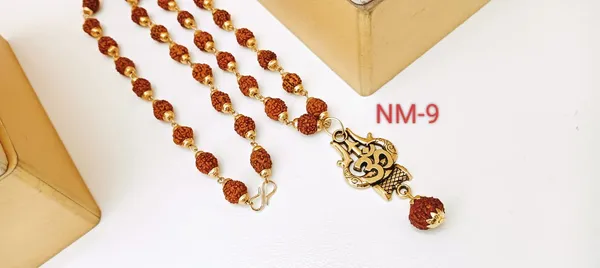 Gold_Plated_7_Mukhi_Trishul_Rudraksha_Mala_With_Pendant_For_Men_&_Women