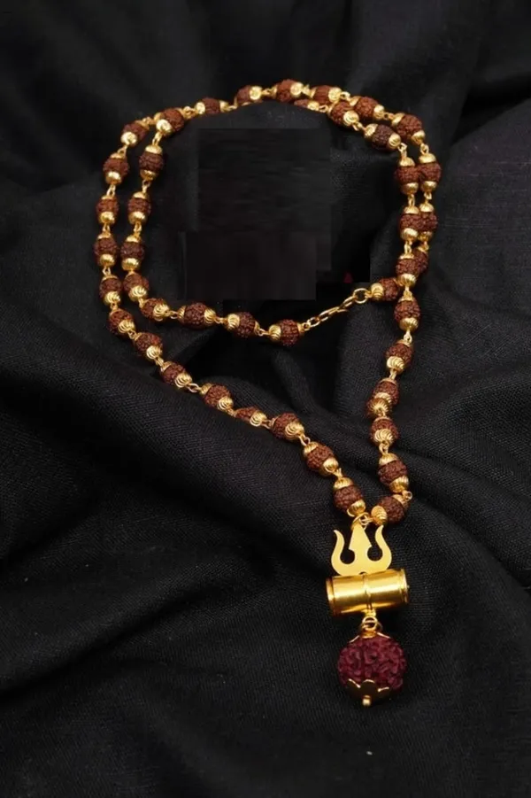 Gold_Plated_Stylish_Shiv_Trishul_Damaru_Rudraksha_Mala_For_Men_&_Women