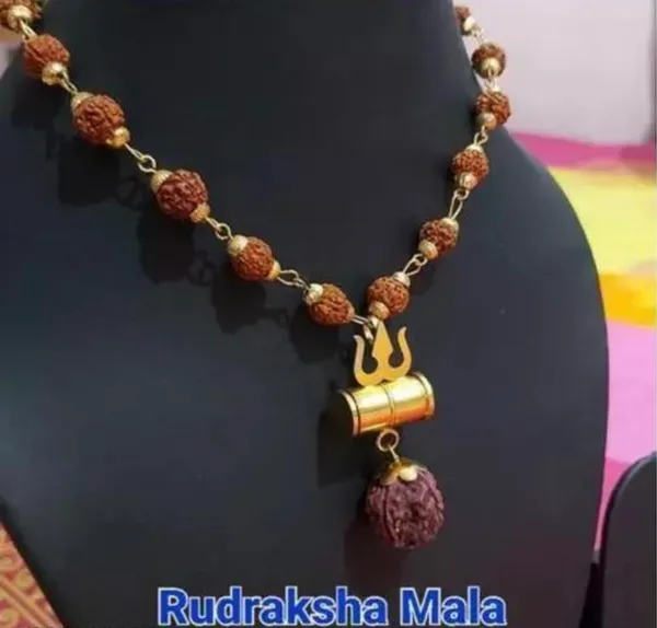 Gold_Plated_Stylish_Shiv_Trishul_Damaru_Rudraksha_Mala_For_Men_&_Women
