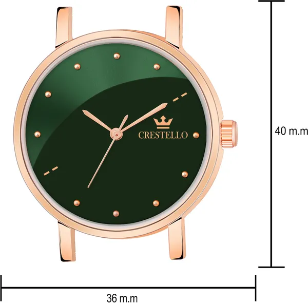 Rose_Gold_Plated_Mesh_Chain_Analog_Wrist_Watch_for_Women_(Green_Dial)_|_CR-RG152-GRN