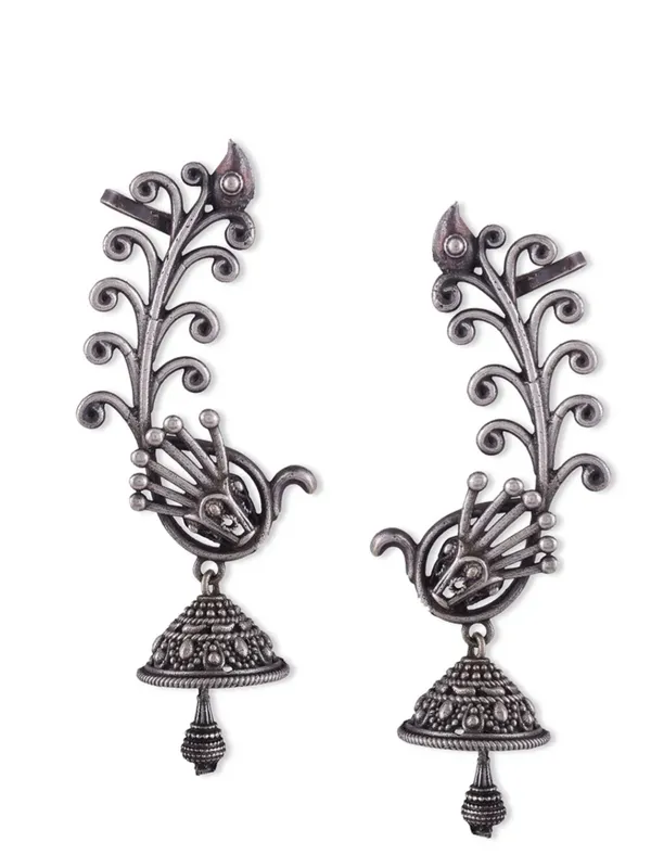 Oxidized_Ear_cuff_Earrings_with_jhumka