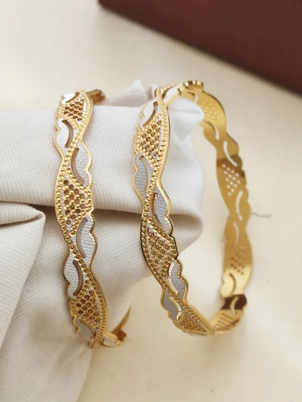 Trendz Jewellery Stylish Daily Wear CNC Bangles With Silver-Gold Finish  Price in India Buy Trendz Jewellery Stylish Daily Wear CNC Bangles With 