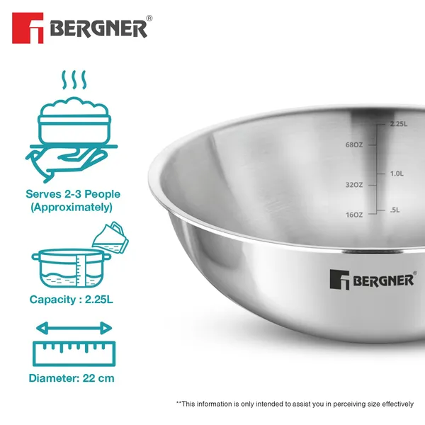Bergner_Argent_TriPly_Stainless_Steel_Tasra/Tasla_without_Lid,_Less_Oil_Use,_Healthy_Cooking,_Even_and_Faster_Heat_Distribution,_Food_Safe,_2.5mm_Thickness_-_Induction_and_Gas_Stove_Ready