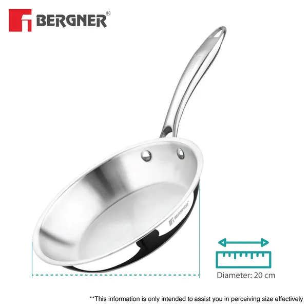 BERGNER_Argent_Junior_Chef_TriPly_Stainless_Steel_18cm_(1.3_L)_Wok,_Mini_Kadai,_Mini_Wok_with_Sturdy_and_Durable,_Mirror_Finish,_Less_Oil_Use,_Healthy,_Non-Toxic_-_Induction_and_Gas_Stove_Ready