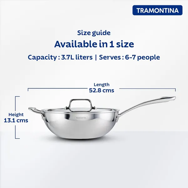TRAMONTINA_Aeion_Triply_26cm_/_3.7_L_Wok_with_SS304_Lid_Stir-Fry_|_Saute_|_Noodles_|_Fried_Rice_|_Induction_Friendly_|_Stay_Cool_Handle_|_NSF_Certified_|_10_Year_Warranty