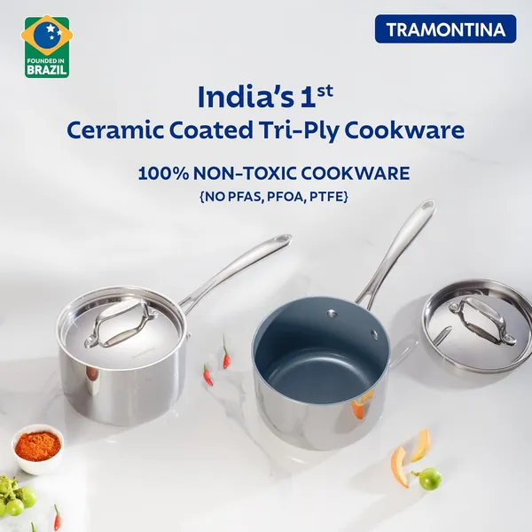 TRAMONTINA_Fusao_Healthy_Triply_Ceramic_Sauce_Pan_EX+_with_SS_304_lid_|_Non_Toxic_(PFAS/PTFE/PFOA_Free)_Milk_Pan_|_Stay_Cool_Handle_I_10_Year_Warranty_|_Polished,,_Silver