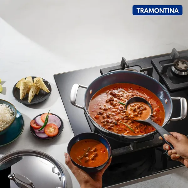 TRAMONTINA_Fusao_Healthy_Triply_Ceramic__Kadai_EX+_with_SS_304_Lid_|_Non_Toxic_Kadhai(PFAS/PTFE/PFOA_Free)_Curry_|_Deep_Fry_|_Stirfry_|_Induction_Friendly_|_Stay_Cool_Handle,_Silver