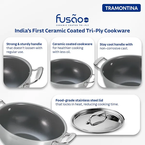 Tramontina_FUSAO_EX_Ceramic_Coated_Triply_Stainless_Steel_Deep_Kadai_with_Lid_|_Kadhai_for_Curry,_Deep-Fry,_Stir-Fry_|_Gas/Induction_Compatible_Cookware_|_NSF_Certified_|_10_Yr_Warranty