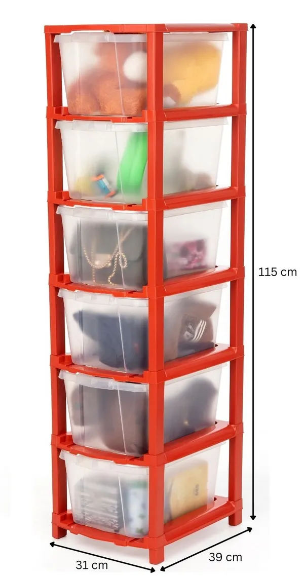 Multipurpose_Storage_Drawer_Organizer_6_XL_Transparent_Red