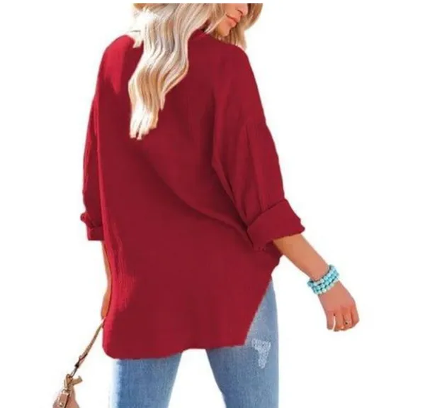 Maroon_Premium_Polycotton_Casual_Shirt_For_Women