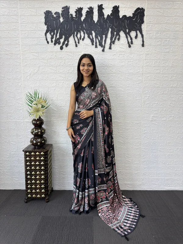 Pure_Japan_Satin_Real_Miror_Work_Ajrak_Print_Saree
