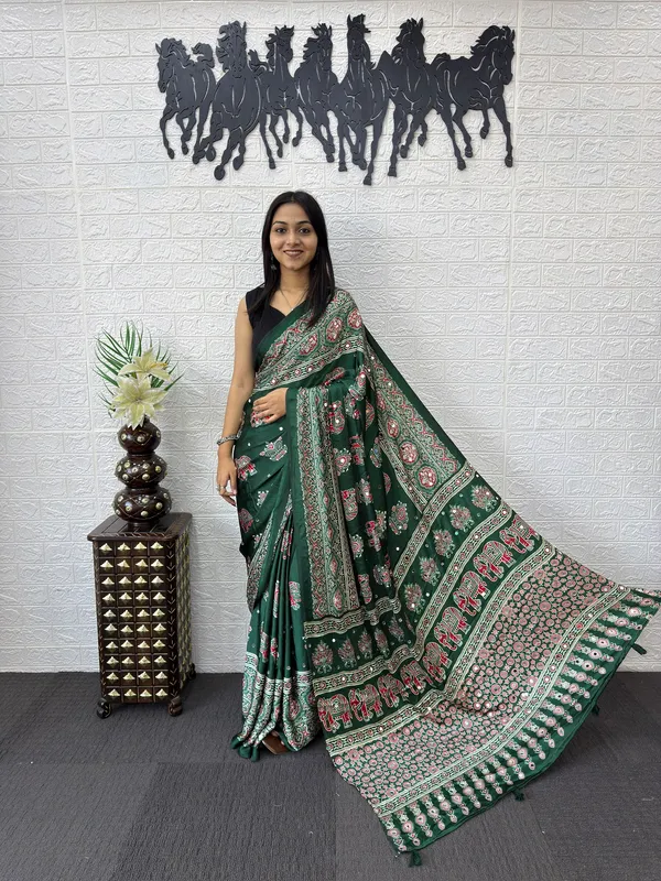 Pure_Japan_Satin_Real_Miror_Work_Ajrak_Print_Saree