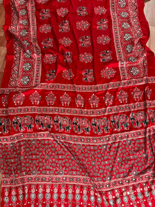 Pure_Japan_Satin_Real_Miror_Work_Ajrak_Print_Saree