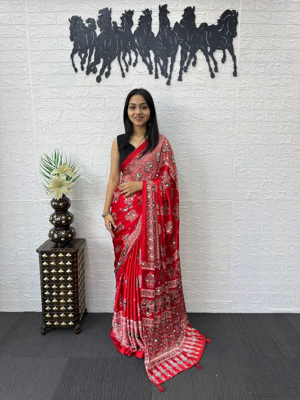 Pure_Japan_Satin_Real_Miror_Work_Ajrak_Print_Saree