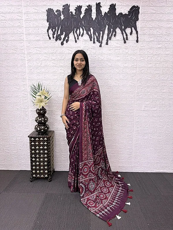 Pure_Japan_Satin_Real_Miror_Work_Ajrak_Print_Saree