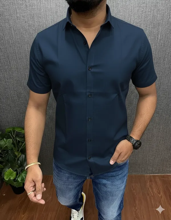 Navy_Blue_Half_sleeve_shirt_for_Men