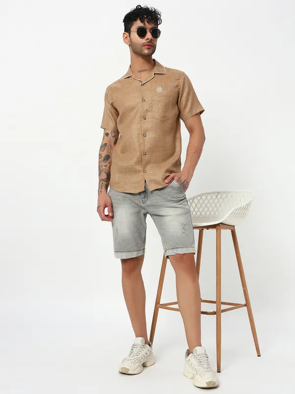 Lenen_handwork_Design_Solid_shirt_for_Men's