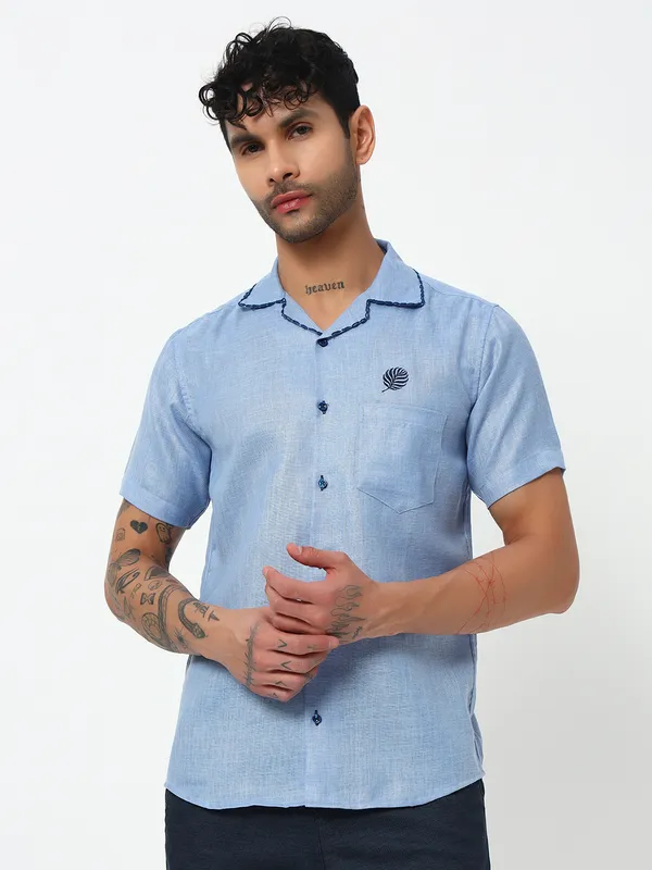 Lenen_handwork_Design_Solid_shirt_for_Men's